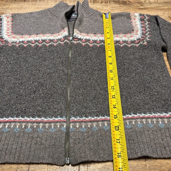 VTG Woolrich Sweater Womens MP Earth Tones Full Zip Knit 100% Wool 90s Cozy (7) - Picture 5 of 6